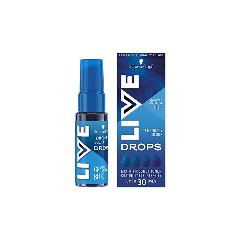 Schwarzkopf LIVE Colour Drops Vegan Semi-Permanent Blue Hair Colour, 2