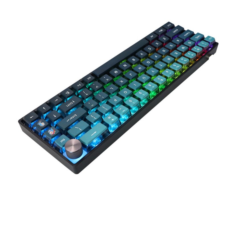 MOLGRIA SKYLOONG GK68 Blue Backlit Gaming Keyboard with Side Transparent