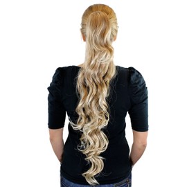 WIG ME UP - JL-4017-27T613 Blonde Mix Hairpiece 75 cm Wavy Butterfly Clip Ponytail