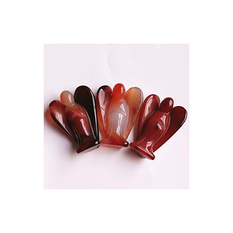 Bacatgem Natural Carnelian Healing Crystal Prayer Guardian Angel Statue,2 Inchs