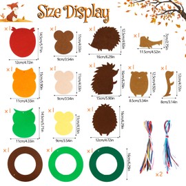 Autumn Crafts for Kids, Kids Activity Packs Crafting Supplies Autumn Door Wreath Making Kit Kids Craft Set Autumn Animals Craft Sets for Girls Boys Autumn Gifts for 3-12 Year Olds Party Craft