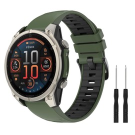 Astorgos 22 mm QuickFit Sports Band for Garmin Fenix 8/E 47 mm/Fenix 7/7 Pro/Fenix 6/6 Pro/Fenix 5/5 Plus/Forerunner 935 945 955 965, Breathable Replacement Strap, BlackButtons/MilitaryGreenBlack