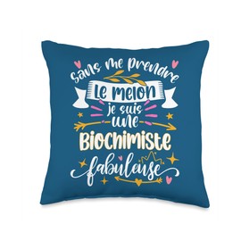 Idee Cadeau Original Pour Biochimiste Clinique Une Biochimiste Fabuleuse Femme drole Biochimie Chimiste Throw Pillow, 16x16, Multicolor