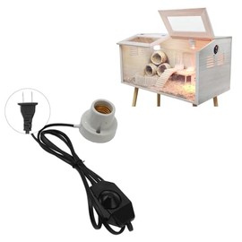 POCREATION Ceramic Reptile Heat Lamp Holder, Suitable for All Reptiles, Adjustable Light & Heat, Made of Premium Ceramic Material, Easy to Install, Long Service Life (US Plug 120V)