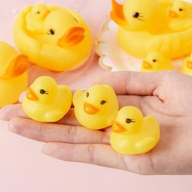 Zixui Floating Ducks 12 Pieces, 1.6 inches (4 cm), Breathable, Push and Sound, Multipurpose, For Home, Children's Parties, Pools, Baths, Festivals, Events