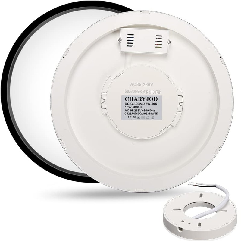 LED Flush Mount Ceiling Light Fixture, 9inch Modern Black Light,