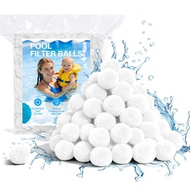 3.1 lbs Pool Filter Balls for Sand Filters, Reusable Pool Sand Filter Ball (Replaces 100 lbs of Sand), Efficient & Lightweight Pools Sand Filters Balls for Swimming Pools, Filter Pumps (White, 3.1lbs)