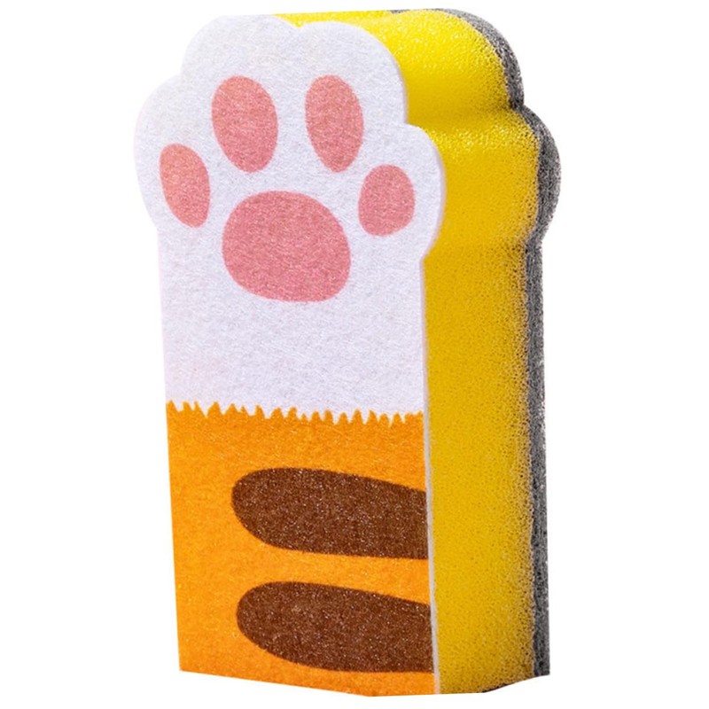 Outanaya 3 Pack Kitchen Scouring Pad Dishwasher Sponge Cat Claw