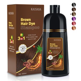 IIIMEIDU Brown Hair Dye Shampoo 3 in 1, Natural Hair Dye Semi Permanent Hair Color, 100% Gray Hair Cover Up, Hair Dye for Treated Hair Color for Women and Men, 500ML