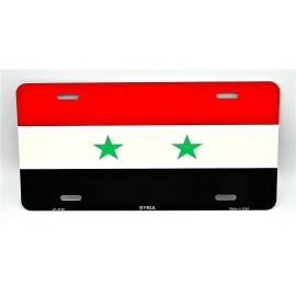 DIGIART INTERNATIONAL SYRIA SYRIAN FLAG METAL NOVELTY CAR LICENSE PLATE AUTO TAG