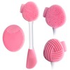 MUiiGOOD 2pcs Silicone Face Scrubber Round Pads Face Mask Brush