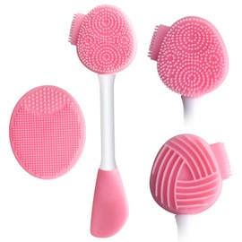 MUiiGOOD 2pcs Silicone Face Scrubber Round Pads Face Mask Brush Exfoliating Lip Cleansing Facial Cleansing/Wash Brush Exfoliator Blackhead Skin Care Tool Makeup Removes Dead & Dry Skin for Women Men
