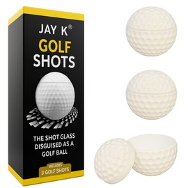 JAY K Golf Shots for Golf Rounds Parties Events Golf Lovers Golf Accessories Gift Idea for Flight Partner 3 Shot Glasses in Golf Ball Design