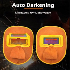 Solar Auto Darkening Filter Lens Welder Leather Hood Welding Helmet Mask