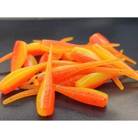 Hooked Baits (24) 2" SLAB HUNTER "Fire Craw" GRUBS BAIT JIGS CRAPPIE PANFISH BABY SHAD