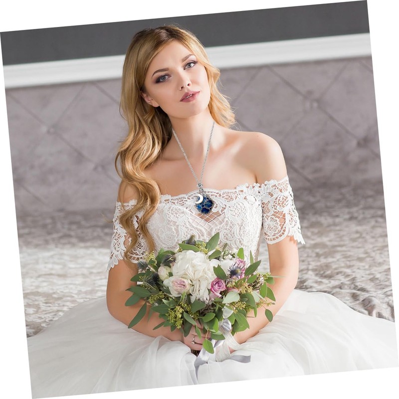 BESPORTBLE Hollow Crystal Holder Pendant Necklace Stylish Cage Design for