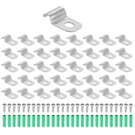 MECCANIXITY 40Pack Rigid Pipe Strap Fit for 5/32in(4mm) Cable, 304 Stainless Steel U Shape Strap Clamp with 1 Hole for Conduit, Wire, Cord, Pipe Fixing