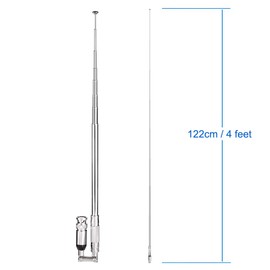 Bingfu 8-Sections Telescopic BNC Male Antenna 20-1300MHz Ham Radio Police Radio Scanner Antenna Compatible with Ham Radio Amateur Radio Frequency Counter Uniden Bearcat Whistler Police Radio Scanner
