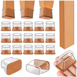 Ansible 24 pcs Rectangle Large Chair Leg Floor Protectors, Furniture Felt Pads Silicone Covers caps for Chairs,Chair Leg Protectors for Hardwood Floors (Large Fit Perimeter 5" to 5‑7/8")