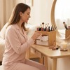 Small Bamboo Makeup Organizer with 3 Drawers