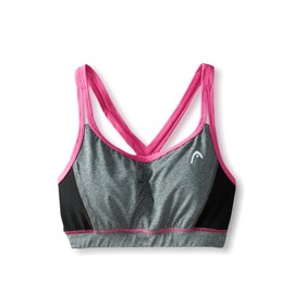 HEAD Women's Cosmic Sports Bra, Charcoal Heather, X-Small