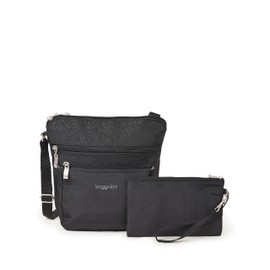 Baggallini Women's Pocket Crossbody, Black Zebra