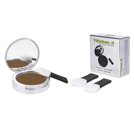 Thicken It 100% Scalp Coverage Hair Powder - LIGHT BROWN - Talc-Free .32 oz. Water Resistant Hair Loss Concealer for men and women. Naturally Thicker Than Hair Fibers & Spray Concealers