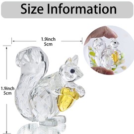 H&D Hyaline&Dora Kristall Tier Mini Eichhörnchen Sammlerartikel Figur Glas Skulptur Briefbeschwerer Tisch Ornament Dekoration