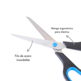 Dohe - Scissors Office Crafts - Size 21 cm Stainless Steel Ergonomic Non-Slip Handle Versatile Office Supplies - Blue and Black