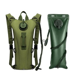 3L Water Bladder Bag Hydration Backpack Pack Cycling Outdoor Hiking Camping - Color: Green