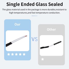 Creality Original 3D Printer Thermistor Temp Sensor NTC100K 5 Pack Quick Replacement Single Ended Glass Sealed for Creality Ender 3/Ender 3 V2/Ender 3 Pro/Ender 5/Ender 5 Pro 3D Printer(30cm/11.8inch)