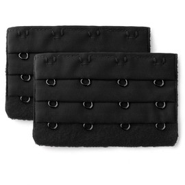 Allegra K 2 Pcs Ladies 3 x 4 Hook Bra Extenders Strap Extention Black One Size