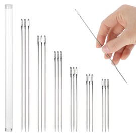 6 Pcs Large Eye Hand Sewing Needles for Sweater Embroidery, 6 Sizes Professional Upholstery Sharp Yarn Tapestry Needles for Crafting, Knitting, Crochet Repair with Plastic Bottle