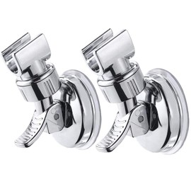 REKOBON Soporte para Cabezal de Ducha, Soporte de Cabezal de Ducha con Ventosa Extraíble, Cabezal de Ducha de Mano Extraíble y Soporte de Succión Montado en La Pared (plata-2 piezas)