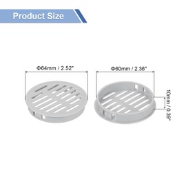 sourcing map Round Soffit Vents 2 inch, 16Pcs Light Grey Plastic 60mm Soffit Vent Cover - Circular Air Vent Grille - Air Flows Easily for Bathroom Home, Office, Kitchen, Cabinet, Wardrobe
