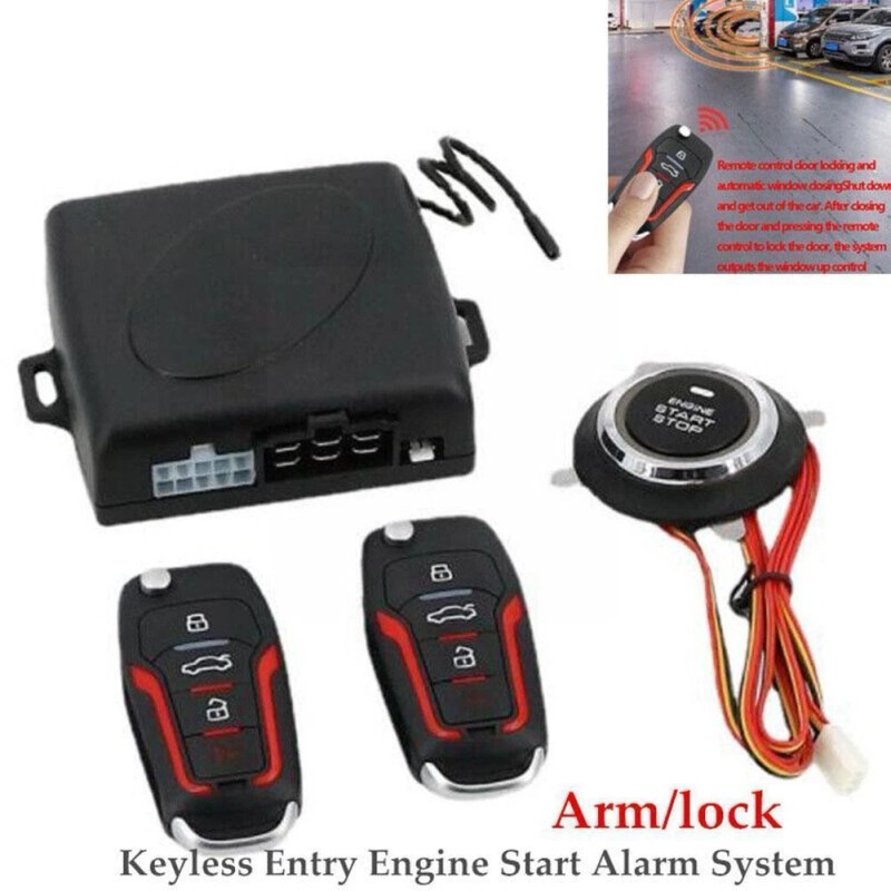 Car Ignition Switch 12V RFID Engine Start Push Button Keyless