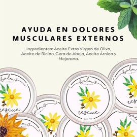 Balm's Rescue 100g - Bálsamo Natural Aceite de Árnica para Golpes, Activar la Circulación y Contracturas Musculares con Cera de Abeja y con Aceites Es