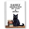 Lhbfsaz Easily Distracted By Cats &Books,Funny Blank Spiral Notebook,Cat Diary