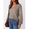 LILLUSORY Womens V Neck Sweaters Pullover 2025 Fall Fashion Casual