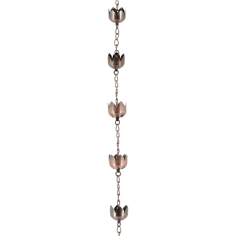 Arcadia Garden Products RC04 Rain Chain, Bronze Metal with Brushed