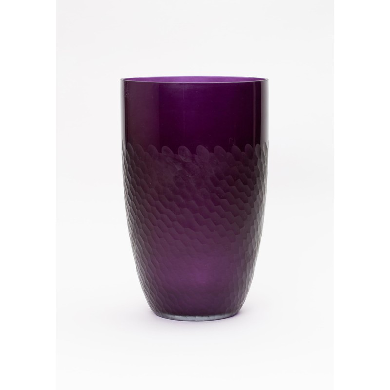 Modern Glass Vase Purple, 11"