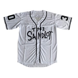 The Sandlot Benny The Jet Rodriguez Michael Squints Palledorous Alan Yeah-Yeah McClennan Bel Air 3D Print Baseball Jersey (Large, 30V-White)
