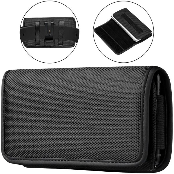 HD Accessory Ballistic Nylon Horizontal Pouch with Metal Clip (6.5