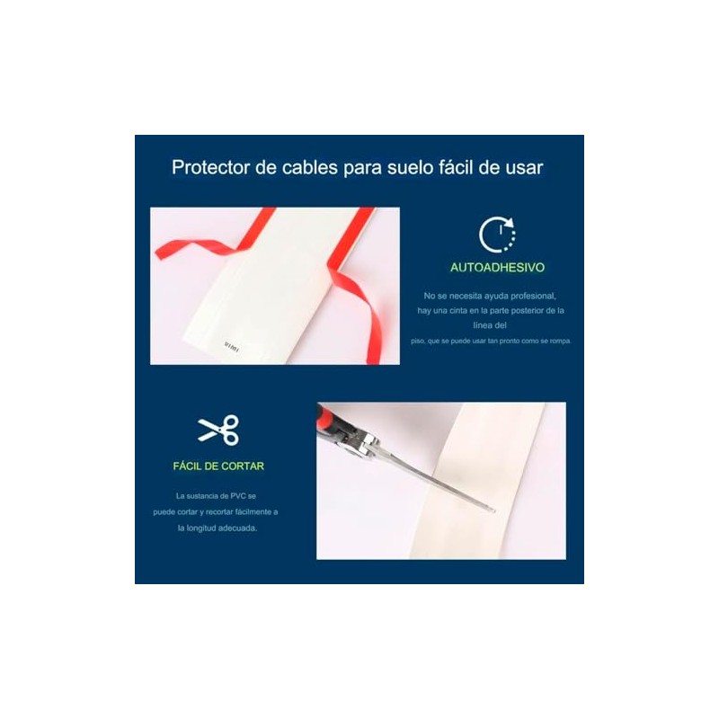 Vimi Cubierta para Cables De 3 Metros Organizador Y Protector