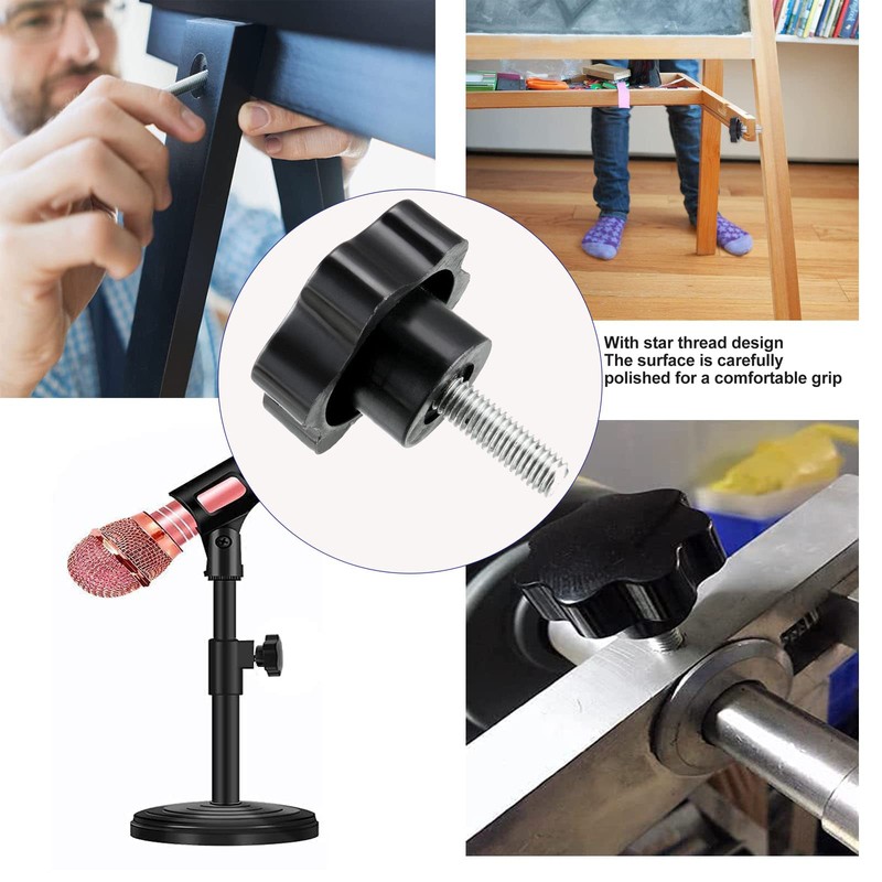 TA-VIGOR Clamping Screw Knob Star Shaped M8 x 30mm, 48mm