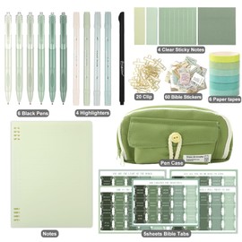 JarThenaAMCS Bible Study Supplies Journaling Kit with Tabs Highlighter,Notebook and Pen Case,Bible Annotation kit,Bible Study Essentials Accessories Set for Women Students Beginner Christian Gifts