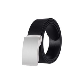 COGURE Genuine Leather Belt, Men's, Italian Leather, No Holes, Auto Lock, Stepless Adjustment, Simple, Business, Casual, Belt 37.4 - 53.1 inches (95 - 135 cm), Gift Box Included, Black