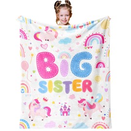YESTUTI Big Sister Gifts for Little Girls, Sister Gift from Sister, Gift for Sister on Her Birthday, New Big Sister Gift of New Baby, Sister Present Blanket 130x100CM