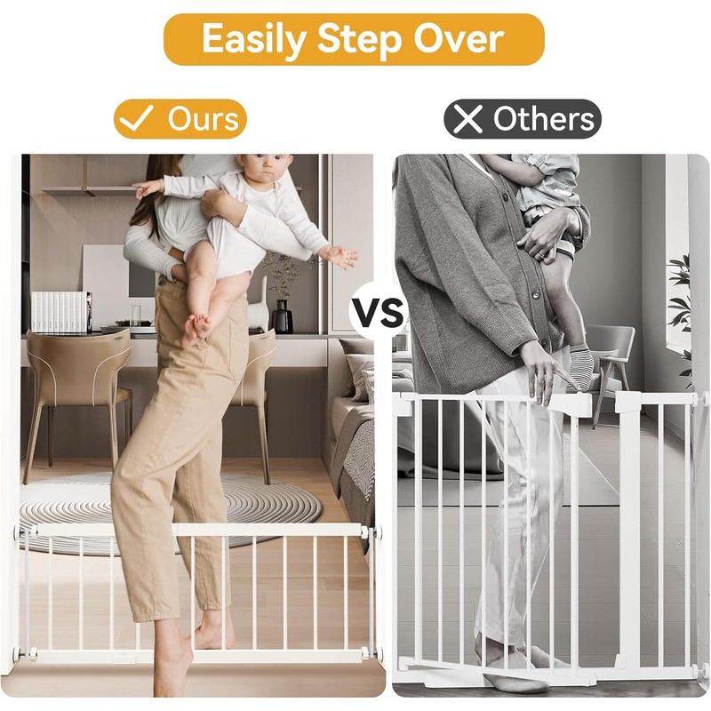 Dog Gate Indoor,18"-45" Extra Wide Metal Short Dog Gate to