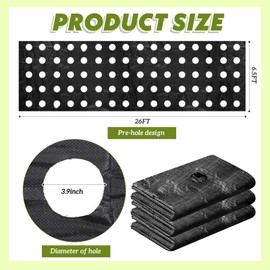 Vincreem 3 Pcs 26 x 6.5 ft Garden Weed Barrier Landscape with Planting Holes Fabric Heavy Duty Weed Barrier Fabric Mat, Gardening Weed Cover Mat for Outdoor Garden Greenhouse Planting, Orchard